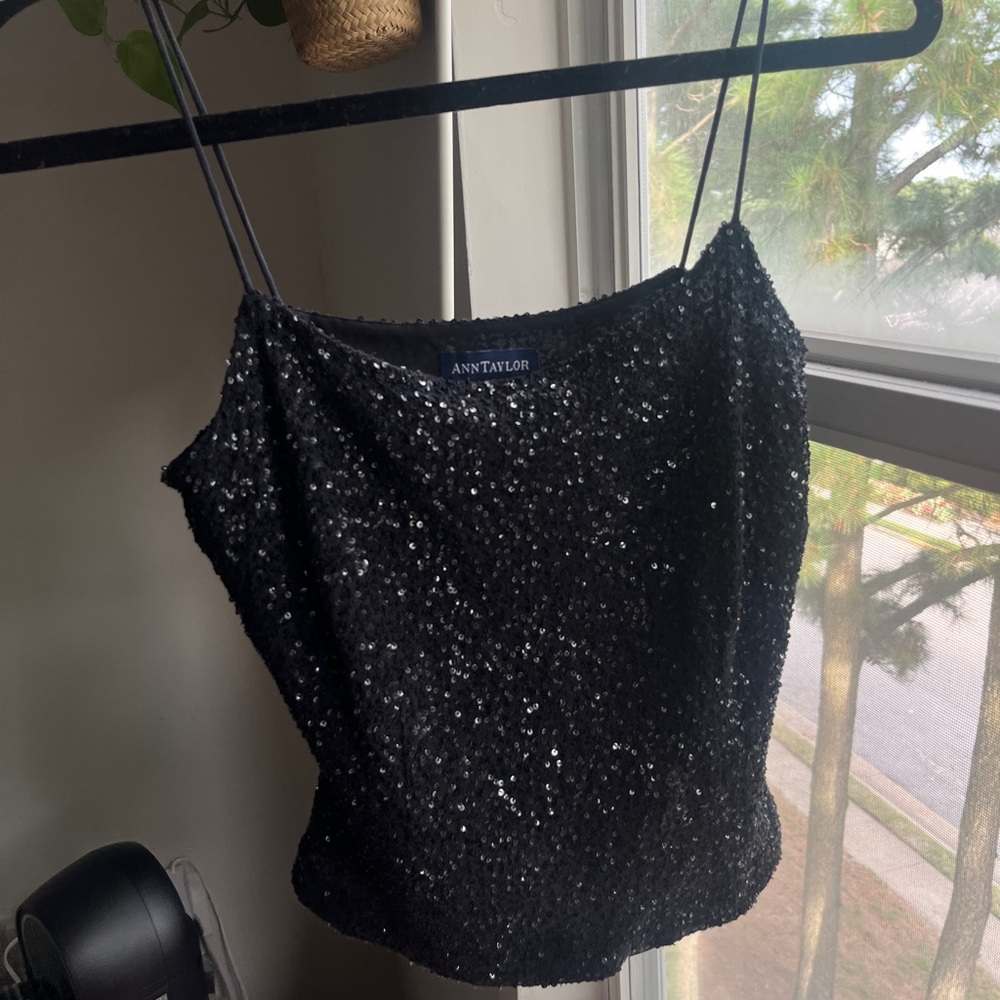 Vintage Ann Taylor Black Sequin Camisole